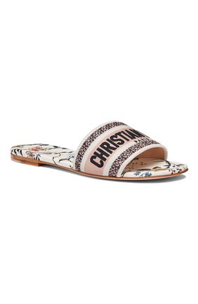 Женские текстильные шлепанцы dway DIOR розового цвета по цене 58500 руб., арт. KCQ209RMES89Z | Фото 2 Женские текстильные шлепанцы dway DIOR розового цвета, арт. KCQ209RMES89Z | Фото 2