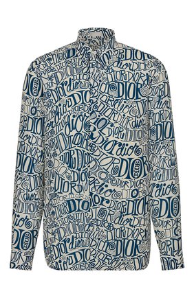Мужская рубашка из вискозы DIOR голубого цвета по цене 92400 руб., арт. 013C501A4935C085 | Фото 1 Мужская рубашка из вискозы DIOR голубого цвета, арт. 013C501A4935C085 | Фото 1