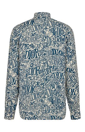 Мужская рубашка из вискозы DIOR голубого цвета по цене 92400 руб., арт. 013C501A4935C085 | Фото 2 Мужская рубашка из вискозы DIOR голубого цвета, арт. 013C501A4935C085 | Фото 2