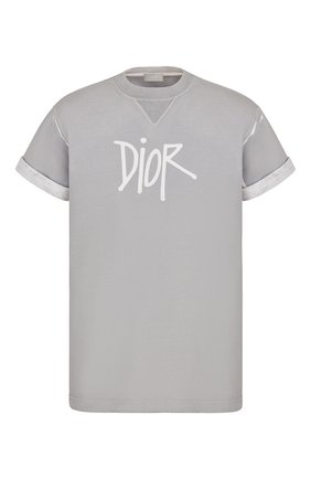Мужская хлопковая футболка DIOR серого цвета по цене 55900 руб., арт. 033J625E0554C800 | Фото 1 Мужская хлопковая футболка DIOR серого цвета, арт. 033J625E0554C800 | Фото 1