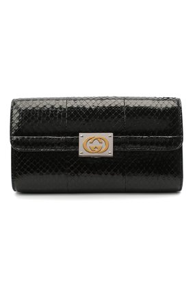 Женский клатч из кожи анаконды GUCCI черного цвета по цене 214800 руб., арт. 628521/L2P0X/EN0T | Фото 1 Женский клатч из кожи анаконды GUCCI черного цвета, арт. 628521/L2P0X/EN0T | Фото 1 (Размер: small; Материал: Экзотическая кожа; Женское Кросс-КТ: Клатч-клатчи, Вечерняя сумка)