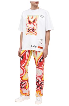 Мужская хлопковая футболка heron preston x kenny scharf HERON PRESTON белого цвета по цене 24450 руб., арт. HMAA019F20JER0160130 | Фото 2 Мужская хлопковая футболка heron preston x kenny scharf HERON PRESTON белого цвета, арт. HMAA019F20JER0160130 | Фото 2