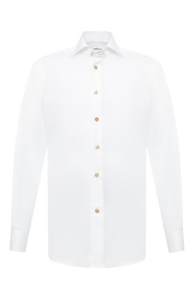Мужская хлопковая сорочка KITON белого цвета по цене 51600 руб., арт. UCIH0750301 | Фото 1 Мужская хлопковая сорочка KITON белого цвета, арт. UCIH0750301 | Фото 1 (Длина (для топов): Стандартные; Рукава: Длинные; Материал внешний: Хлопок; Случай: Формальный; Стили: Классический; Мужское Кросс-КТ: Сорочка-одежда; Воротник: Акула; Принт: Однотонные; Манжеты: На пуговицах; Региональные ограничения белый список (Axapta Mercury): RU)