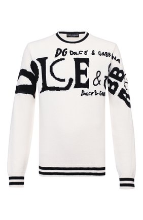 Мужской шерстяной свитер DOLCE & GABBANA белого цвета по цене 153000 руб., арт. GXC03Z/JAVYP | Фото 1 Мужской шерстяной свитер DOLCE & GABBANA белого цвета, арт. GXC03Z/JAVYP | Фото 1