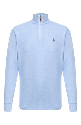 Мужской хлопковый джемпер POLO RALPH LAUREN голубого цвета по цене 13050 руб., арт. 710671929 | Фото 1 Мужской хлопковый джемпер POLO RALPH LAUREN голубого цвета, арт. 710671929 | Фото 1