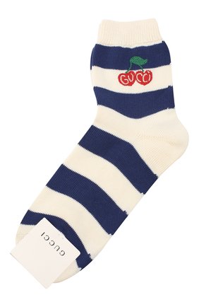 Женские хлопковые носки GUCCI синего цвета по цене 10800 руб., арт. 631519/3GF80 | Фото 1 Женские хлопковые носки GUCCI синего цвета, арт. 631519/3GF80 | Фото 1
