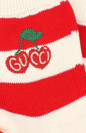Женские хлопковые носки GUCCI красного цвета по цене 10800 руб., арт. 631519/3GF80 | Фото 2 Женские хлопковые носки GUCCI красного цвета, арт. 631519/3GF80 | Фото 2