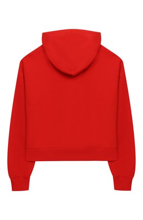 Детский хлопковое худи MOSCHINO KID красного цвета по цене 9950 руб., арт. HDF02P/LDA14/4A-8A | Фото 2 Детский хлопковое худи MOSCHINO KID красного цвета, арт. HDF02P/LDA14/4A-8A | Фото 2
