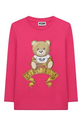 Детский комплект из лонгслива и брюк MOSCHINO фуксия цвета по цене 17250 руб., арт. HDK021/LBB44/4A-8A | Фото 2 Детский комплект из лонгслива и брюк MOSCHINO фуксия цвета, арт. HDK021/LBB44/4A-8A | Фото 2