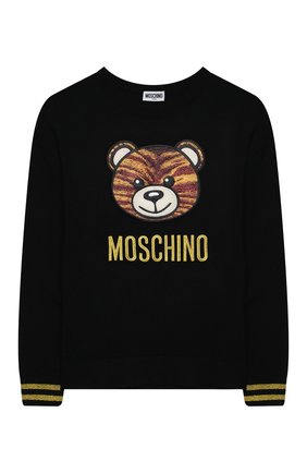 Детский хлопковый свитшот MOSCHINO KID черного цвета по цене 17650 руб., арт. HDW01D/LHE10/10A-14A | Фото 1 Детский хлопковый свитшот MOSCHINO KID черного цвета, арт. HDW01D/LHE10/10A-14A | Фото 1