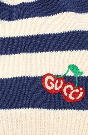 Женская хлопковая шапка GUCCI синего цвета, арт. 628095/3GF57 | Фото 3 (Материал: Текстиль, Хлопок; Региональные ограничения белый список (Axapta Mercury): RU)