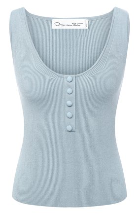 Женский шелковая майка OSCAR DE LA RENTA голубого цвета по цене 79950 руб., арт. 20PN105CRB | Фото 1 Женский шелковая майка OSCAR DE LA RENTA голубого цвета, арт. 20PN105CRB | Фото 1