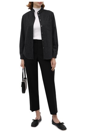 Женская шерстяная рубашка GIORGIO ARMANI темно-серого цвета по цене 79950 руб., арт. 0WHCCZ20/TZ639 | Фото 2 Женская шерстяная рубашка GIORGIO ARMANI темно-серого цвета, арт. 0WHCCZ20/TZ639 | Фото 2