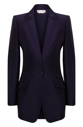 Женский шелковый жакет ALEXANDER MCQUEEN фиолетового цвета по цене 273000 руб., арт. 636854/QBAAW | Фото 1 Женский шелковый жакет ALEXANDER MCQUEEN фиолетового цвета, арт. 636854/QBAAW | Фото 1