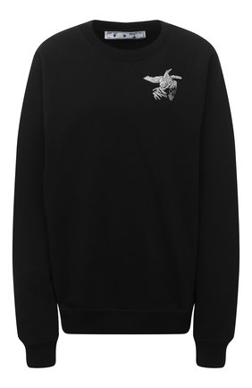 Женский хлопковый свитшот OFF-WHITE черного цвета по цене 55200 руб., арт. 0WBA055F20JER0061009 | Фото 1 Женский хлопковый свитшот OFF-WHITE черного цвета, арт. 0WBA055F20JER0061009 | Фото 1