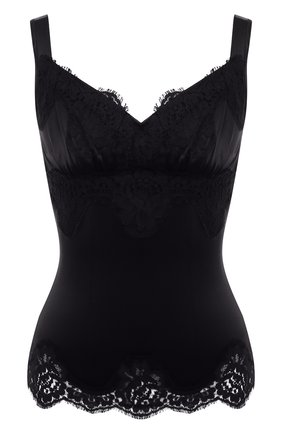 Женский топ из шелка и хлопка DOLCE & GABBANA черного цвета по цене 83700 руб., арт. F7W01T/FURAG | Фото 1 Женский топ из шелка и хлопка DOLCE & GABBANA черного цвета, арт. F7W01T/FURAG | Фото 1