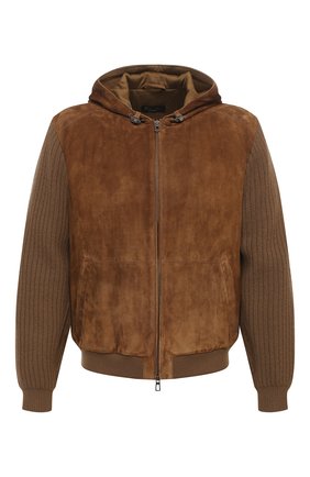 Мужской замшевый бомбер LORO PIANA коричневого цвета по цене 522500 руб., арт. FAL2843 | Фото 1 Мужской замшевый бомбер LORO PIANA коричневого цвета, арт. FAL2843 | Фото 1