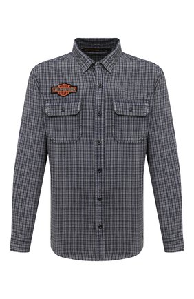 Мужская хлопковая рубашка general motorclothes HARLEY-DAVIDSON синего цвета по цене 14750 руб., арт. 99008-20VM | Фото 1 Мужская хлопковая рубашка general motorclothes HARLEY-DAVIDSON синего цвета, арт. 99008-20VM | Фото 1