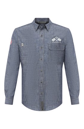 Мужская хлопковая рубашка general motorclothes HARLEY-DAVIDSON синего цвета по цене 14750 руб., арт. 99195-19VM | Фото 1 Мужская хлопковая рубашка general motorclothes HARLEY-DAVIDSON синего цвета, арт. 99195-19VM | Фото 1