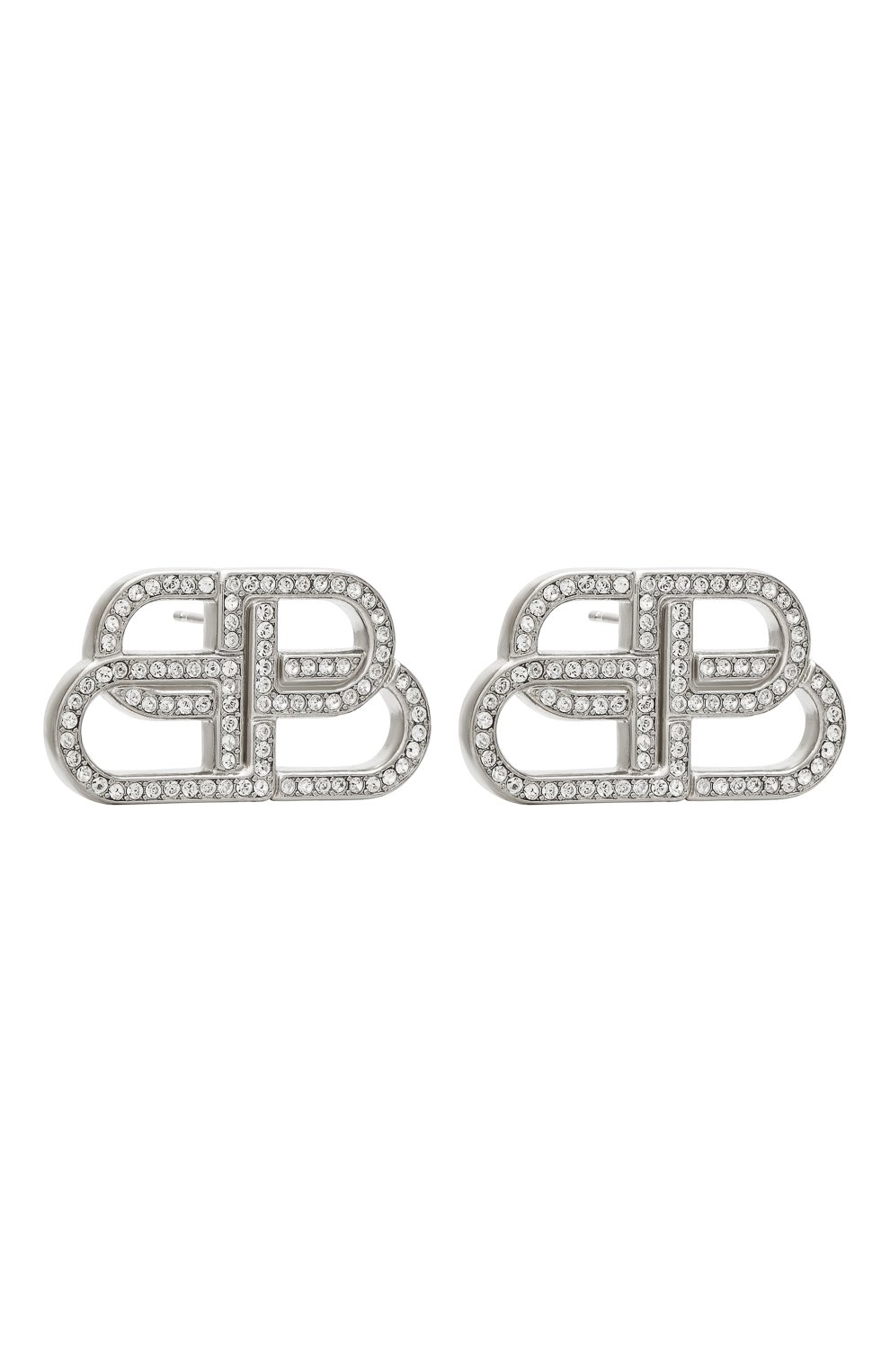 Женские серьги bb BALENCIAGA серебряного цвета по цене 36800 руб., арт. 624713/TZ05S | Фото 3 Женские серьги bb BALENCIAGA серебряного цвета, арт. 624713/TZ05S | Фото 3