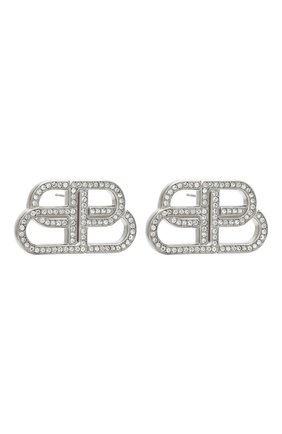 Женские серьги bb BALENCIAGA серебряного цвета по цене 36800 руб., арт. 624713/TZ05S | Фото 3 Женские серьги bb BALENCIAGA серебряного цвета, арт. 624713/TZ05S | Фото 3