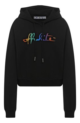 Женский хлопковое худи OFF-WHITE черного цвета по цене 51550 руб., арт. 0WBB016F20JER0011084 | Фото 1 Женский хлопковое худи OFF-WHITE черного цвета, арт. 0WBB016F20JER0011084 | Фото 1