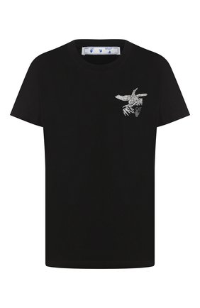 Женская хлопковая футболка OFF-WHITE черного цвета по цене 35300 руб., арт. 0WAA049F20JER0061009 | Фото 1 Женская хлопковая футболка OFF-WHITE черного цвета, арт. 0WAA049F20JER0061009 | Фото 1