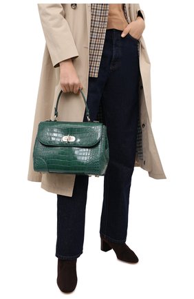 Женская сумка из кожи аллигатора tiffin 27 RALPH LAUREN зеленого цвета по цене 1810000 руб., арт. 435619990/AMIS | Фото 2 Женская сумка из кожи аллигатора tiffin 27 RALPH LAUREN зеленого цвета, арт. 435619990/AMIS | Фото 2