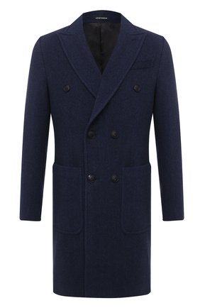Мужской пальто из шерсти и кашемира EMPORIO ARMANI синего цвета по цене 121000 руб., арт. 91LCR0/91913 | Фото 1 Мужской пальто из шерсти и кашемира EMPORIO ARMANI синего цвета, арт. 91LCR0/91913 | Фото 1