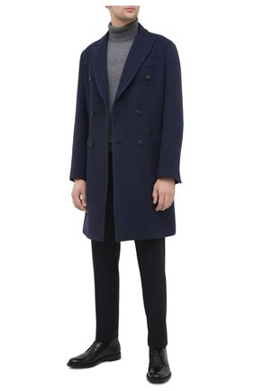 Мужской пальто из шерсти и кашемира EMPORIO ARMANI синего цвета по цене 121000 руб., арт. 91LCR0/91913 | Фото 2 Мужской пальто из шерсти и кашемира EMPORIO ARMANI синего цвета, арт. 91LCR0/91913 | Фото 2