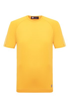 Мужская шерстяная футболка Z ZEGNA желтого цвета по цене 28600 руб., арт. VV390/ZZT705 | Фото 1 Мужская шерстяная футболка Z ZEGNA желтого цвета, арт. VV390/ZZT705 | Фото 1