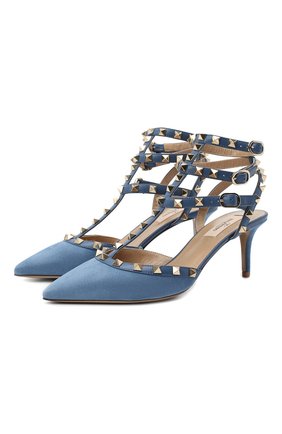 Женские кожаные туфли rockstud VALENTINO голубого цвета по цене 69200 руб., арт. UW0S0375/WVW | Фото 1 Женские кожаные туфли rockstud VALENTINO голубого цвета, арт. UW0S0375/WVW | Фото 1