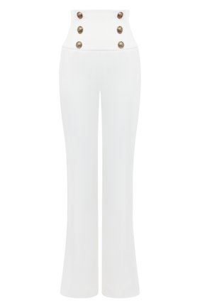 Женские брюки из вискозы BALMAIN белого цвета по цене 132000 руб., арт. UF15215/V089 | Фото 1 Женские брюки из вискозы BALMAIN белого цвета, арт. UF15215/V089 | Фото 1