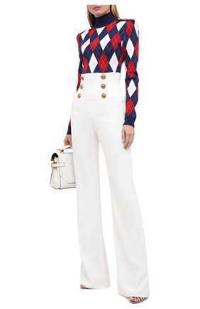 Женские брюки из вискозы BALMAIN белого цвета по цене 132000 руб., арт. UF15215/V089 | Фото 2 Женские брюки из вискозы BALMAIN белого цвета, арт. UF15215/V089 | Фото 2