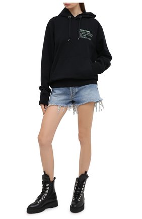 Женский хлопковое худи HELMUT LANG черного цвета по цене 28850 руб., арт. K06DW505 | Фото 2 Женский хлопковое худи HELMUT LANG черного цвета, арт. K06DW505 | Фото 2