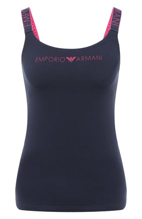 Женская хлопковая майка EMPORIO ARMANI темно-синего цвета по цене 5220 руб., арт. 164237/0A317 | Фото 1 Женская хлопковая майка EMPORIO ARMANI темно-синего цвета, арт. 164237/0A317 | Фото 1