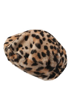 Женский берет YVES SALOMON леопардового цвета, арт. 20WAA335XXLALB | Фото 2 (Материал: Натуральный мех)
