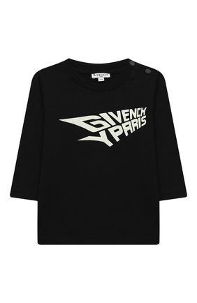 Детский хлопковый лонгслив GIVENCHY черного цвета по цене 17050 руб., арт. H05141 | Фото 1 Детский хлопковый лонгслив GIVENCHY черного цвета, арт. H05141 | Фото 1 (Материал внешний: Хлопок; Рукава: Длинные; Региональные ограничения белый список (Axapta Mercury): RU; Кросс-КТ НВ: Лонгслив; Ростовка одежда: 12 мес | 80 см, 18 мес | 86 см, 24 мес | 92 см, 36 мес | 98 см, 6 мес | 68 см, 9 мес | 74 см)