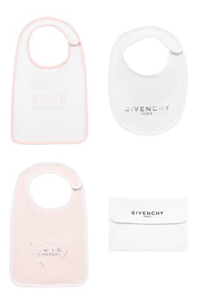 Детский комплект из трех нагрудников GIVENCHY светло-розового цвета по цене 11900 руб., арт. H98087 | Фото 1 Детский комплект из трех нагрудников GIVENCHY светло-розового цвета, арт. H98087 | Фото 1 (Материал: Текстиль, Хлопок)