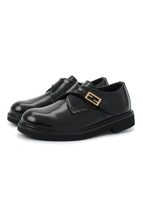 Детские кожаные монки FENDI черного цвета по цене 39700 руб., арт. JMR345/PJQ/20-26 | Фото 1 Детские кожаные монки FENDI черного цвета, арт. JMR345/PJQ/20-26 | Фото 1