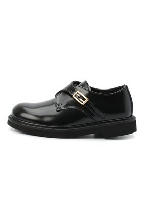 Детские кожаные монки FENDI черного цвета по цене 39700 руб., арт. JMR345/PJQ/20-26 | Фото 2 Детские кожаные монки FENDI черного цвета, арт. JMR345/PJQ/20-26 | Фото 2