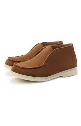 Детские замшевые ботинки LORO PIANA коричневого цвета по цене 48550 руб., арт. FAD6916 | Фото 1 Детские замшевые ботинки LORO PIANA коричневого цвета, арт. FAD6916 | Фото 1
