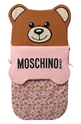 Детский хлопковый конверт MOSCHINO розового цвета по цене 19150 руб., арт. MUE00C/LDB46 | Фото 1 Детский хлопковый конверт MOSCHINO розового цвета, арт. MUE00C/LDB46 | Фото 1