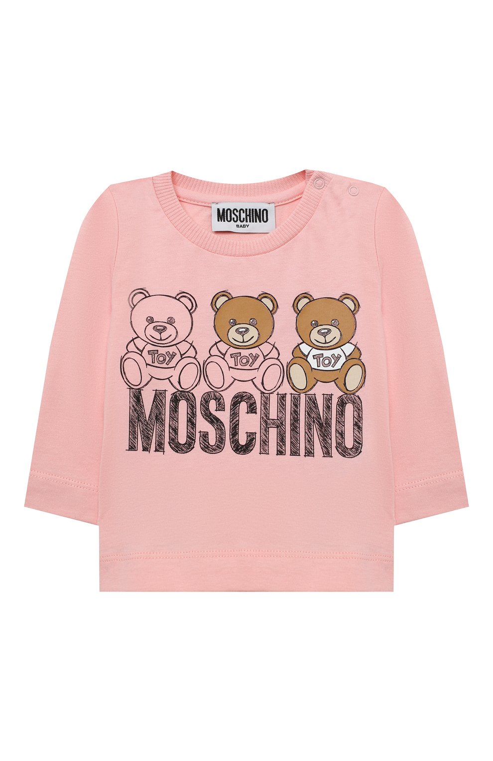 Детский комплект из лонгслива и брюк MOSCHINO розового цвета по цене 8995 руб., арт. MUK02S/LAB19 | Фото 2 Детский комплект из лонгслива и брюк MOSCHINO розового цвета, арт. MUK02S/LAB19 | Фото 2