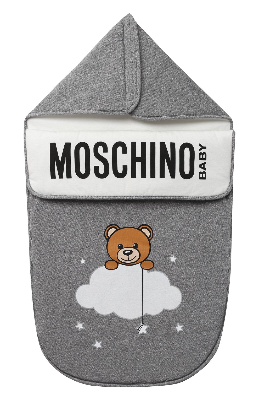 Детский хлопковый конверт MOSCHINO серого цвета, арт. MZE005/LCE00 | Фото 1