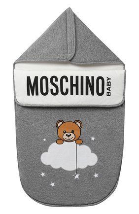 Детский хлопковый конверт MOSCHINO серого цвета по цене 17250 руб., арт. MZE005/LCE00 | Фото 1 Детский хлопковый конверт MOSCHINO серого цвета, арт. MZE005/LCE00 | Фото 1