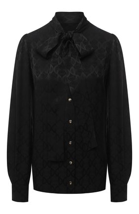 Женская шелковая блузка DOLCE & GABBANA черного цвета по цене 89950 руб., арт. F5N80T/FJ1IC | Фото 1 Женская шелковая блузка DOLCE & GABBANA черного цвета, арт. F5N80T/FJ1IC | Фото 1