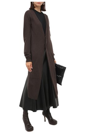 Женский кашемировый кардиган RICK OWENS коричневого цвета по цене 153000 руб., арт. RP20F2637/WSB | Фото 2 Женский кашемировый кардиган RICK OWENS коричневого цвета, арт. RP20F2637/WSB | Фото 2