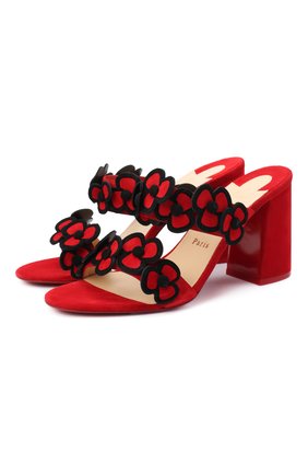 Женские замшевые мюли tres pansy 85 CHRISTIAN LOUBOUTIN красного цвета по цене 63850 руб., арт. tres pansy 85 veau velours | Фото 1 Женские замшевые мюли tres pansy 85 CHRISTIAN LOUBOUTIN красного цвета, арт. tres pansy 85 veau velours | Фото 1
