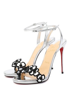 Женские кожаные босоножки pansy queen 120 CHRISTIAN LOUBOUTIN серебряного цвета по цене 68650 руб., арт. pansy queen 120 specchio/vv | Фото 1 Женские кожаные босоножки pansy queen 120 CHRISTIAN LOUBOUTIN серебряного цвета, арт. pansy queen 120 specchio/vv | Фото 1